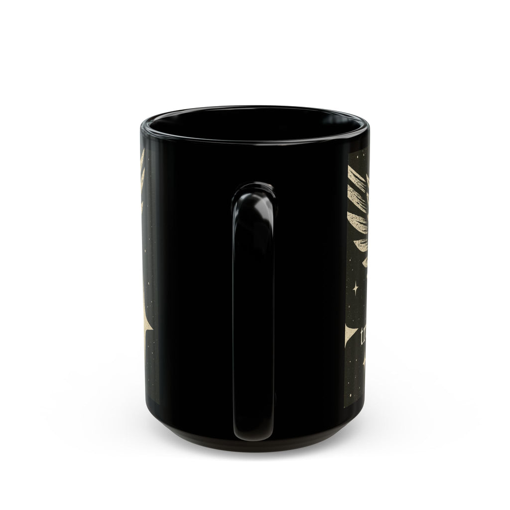 Winged Eyeball Black Mug – Gothic Retro Occult Coffee Cup