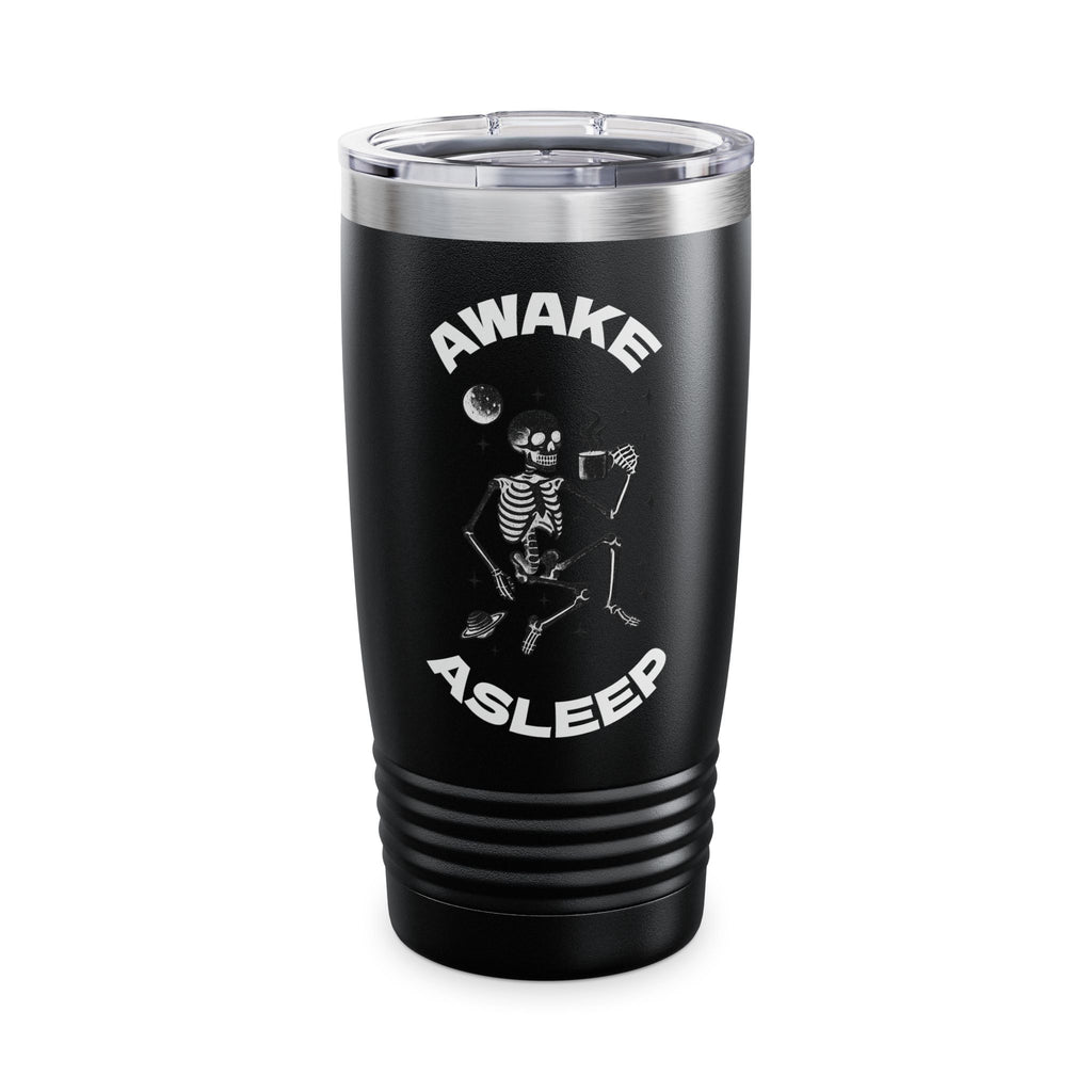 20oz Tumbler — 'Awake Asleep' Skeleton Coffee Travel Mug