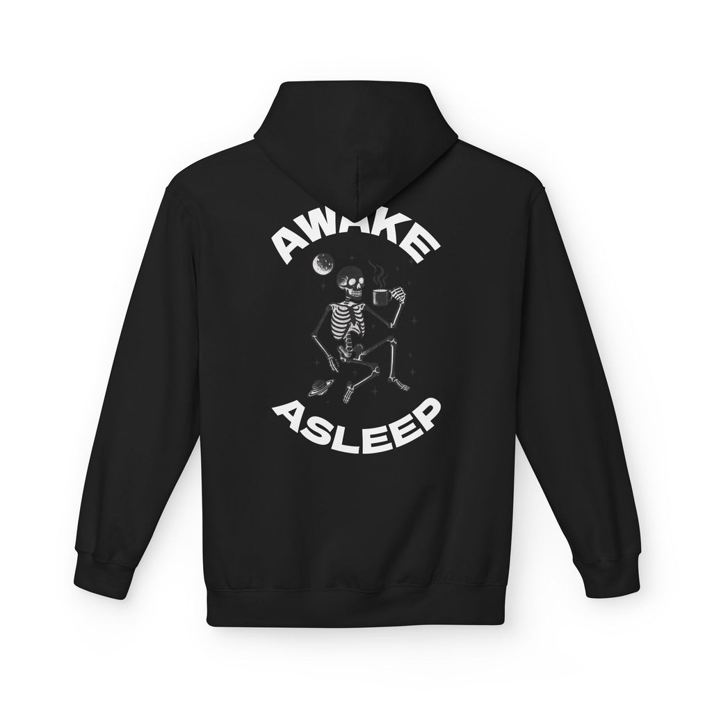 Unisex Awake Asleep Skeleton White Font Hoodie