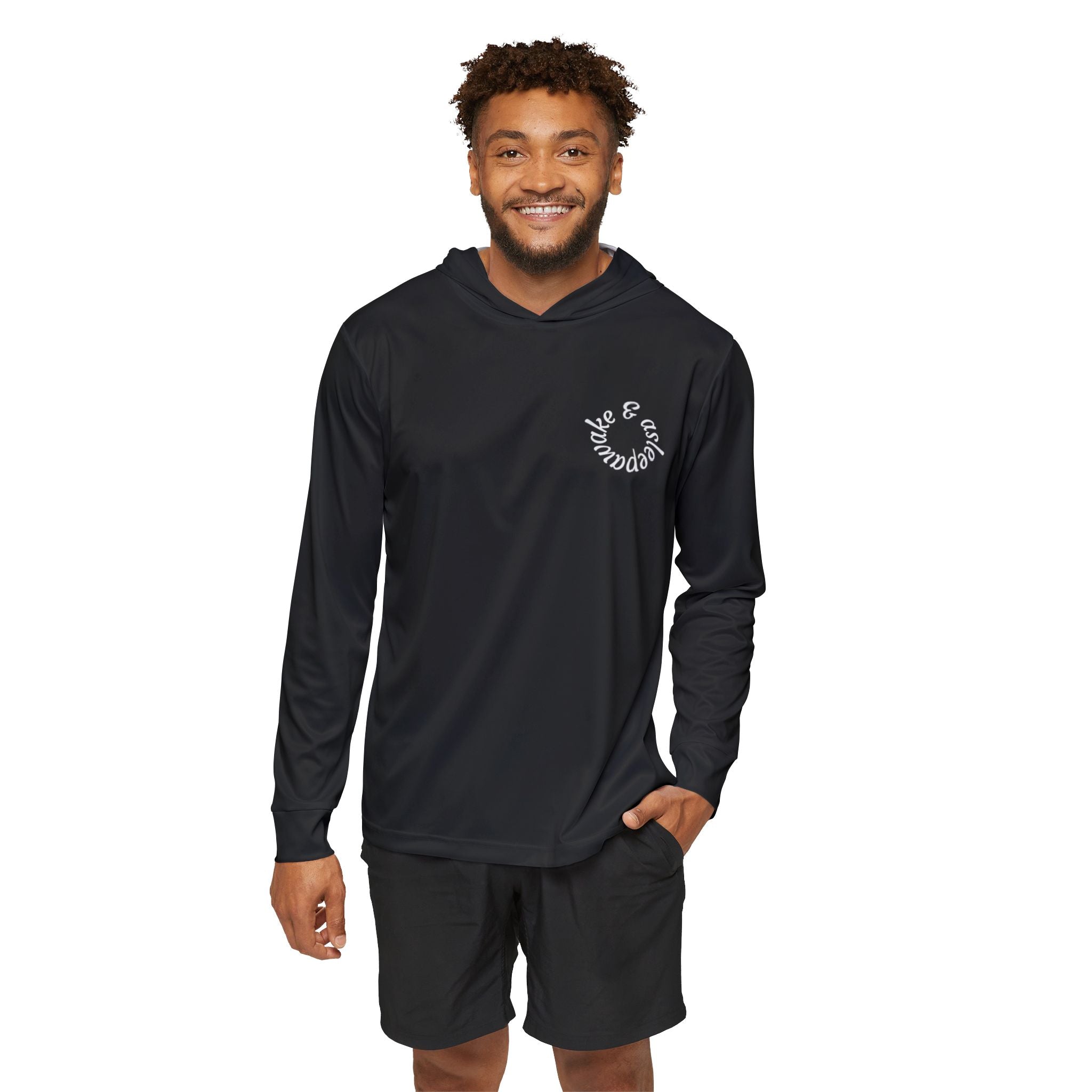 Men's Sports Warmup Hoodie — Minimal 'Awake & Asleep Athletic Hoodie