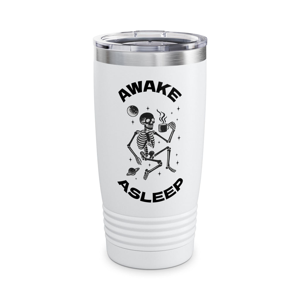 20oz Tumbler — 'Awake Asleep' Skeleton Coffee Travel Mug
