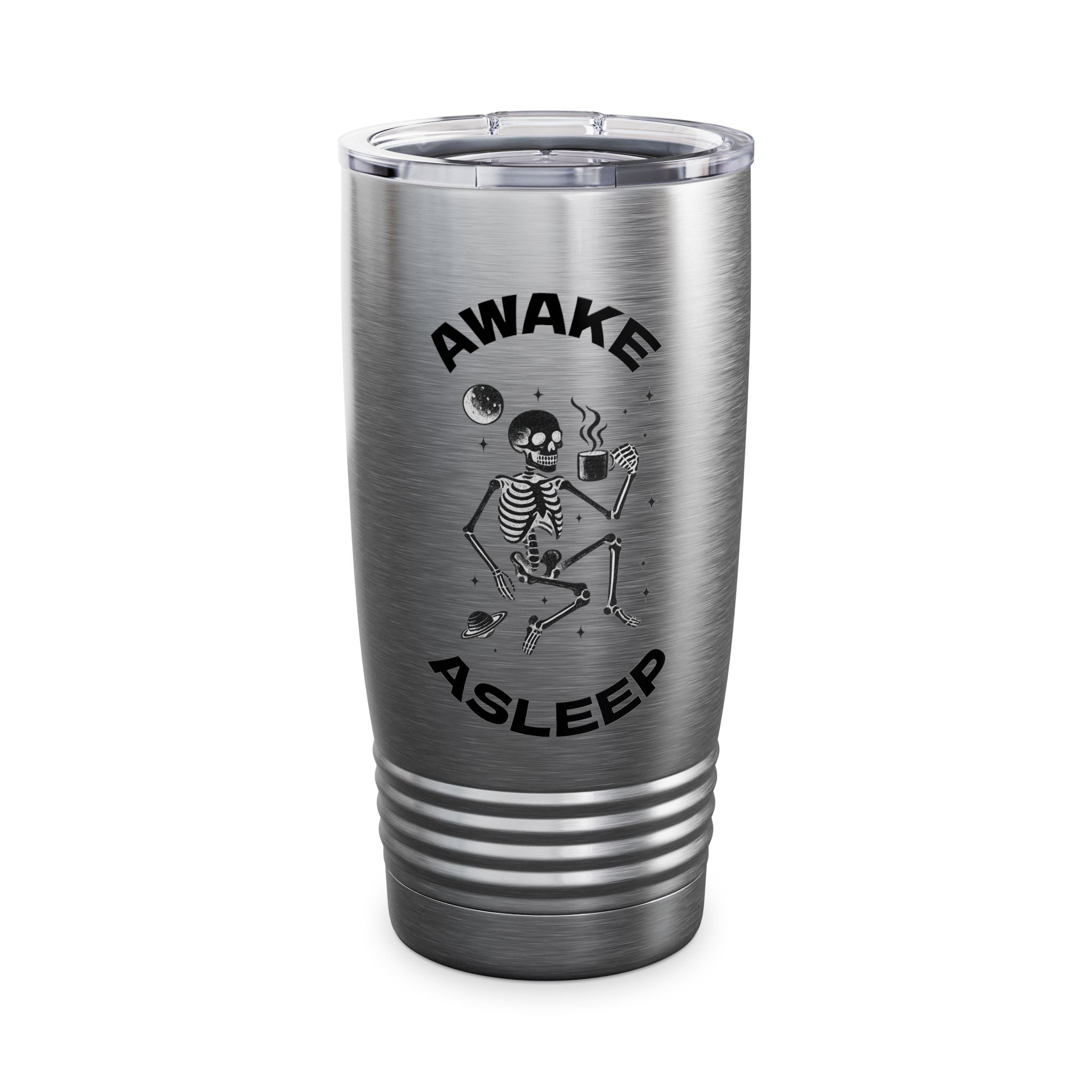 20oz Tumbler — 'Awake Asleep' Skeleton Coffee Travel Mug