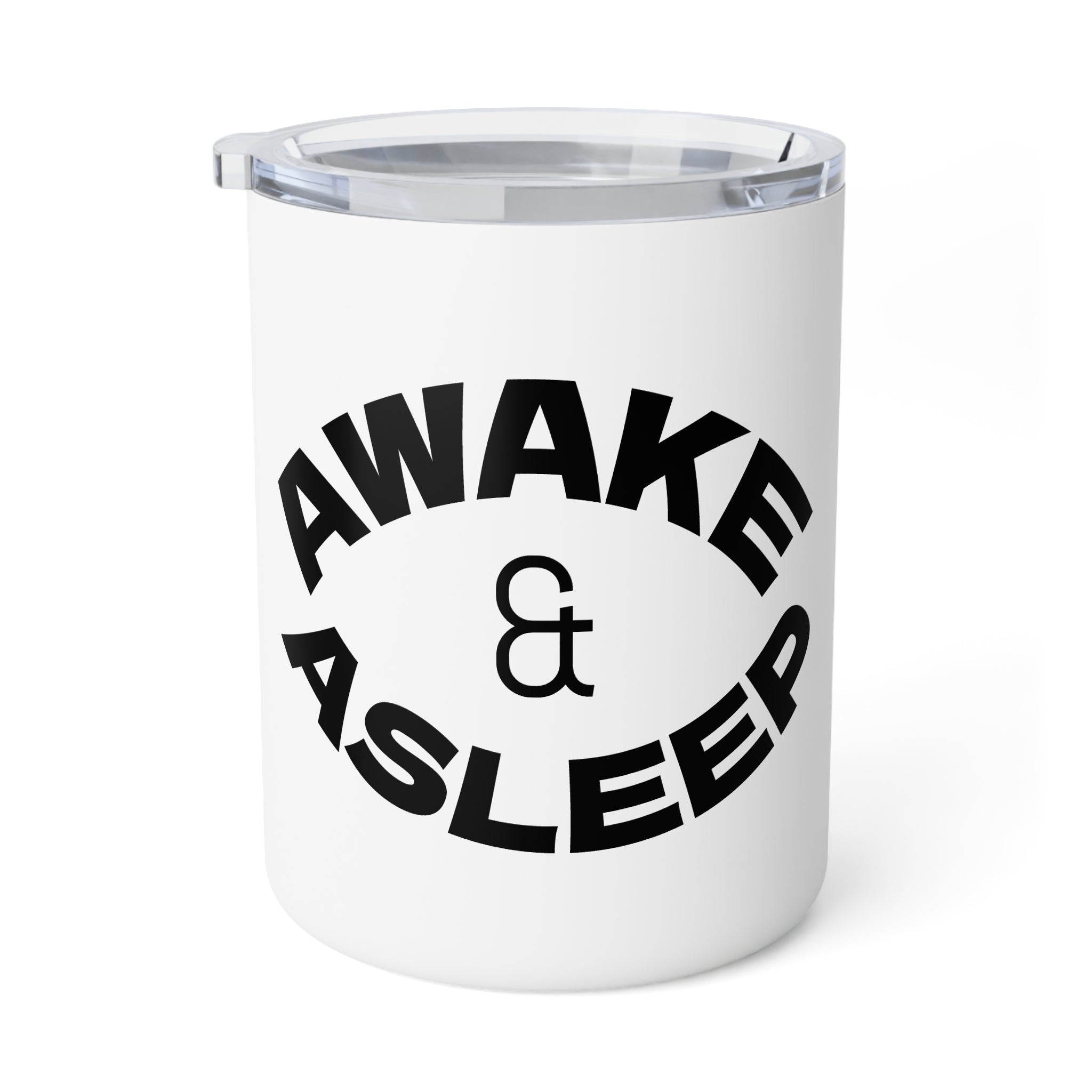 Insulated Coffee Mug — "Awake & Asleep" Minimalist Travel Tumbler, 10 oz