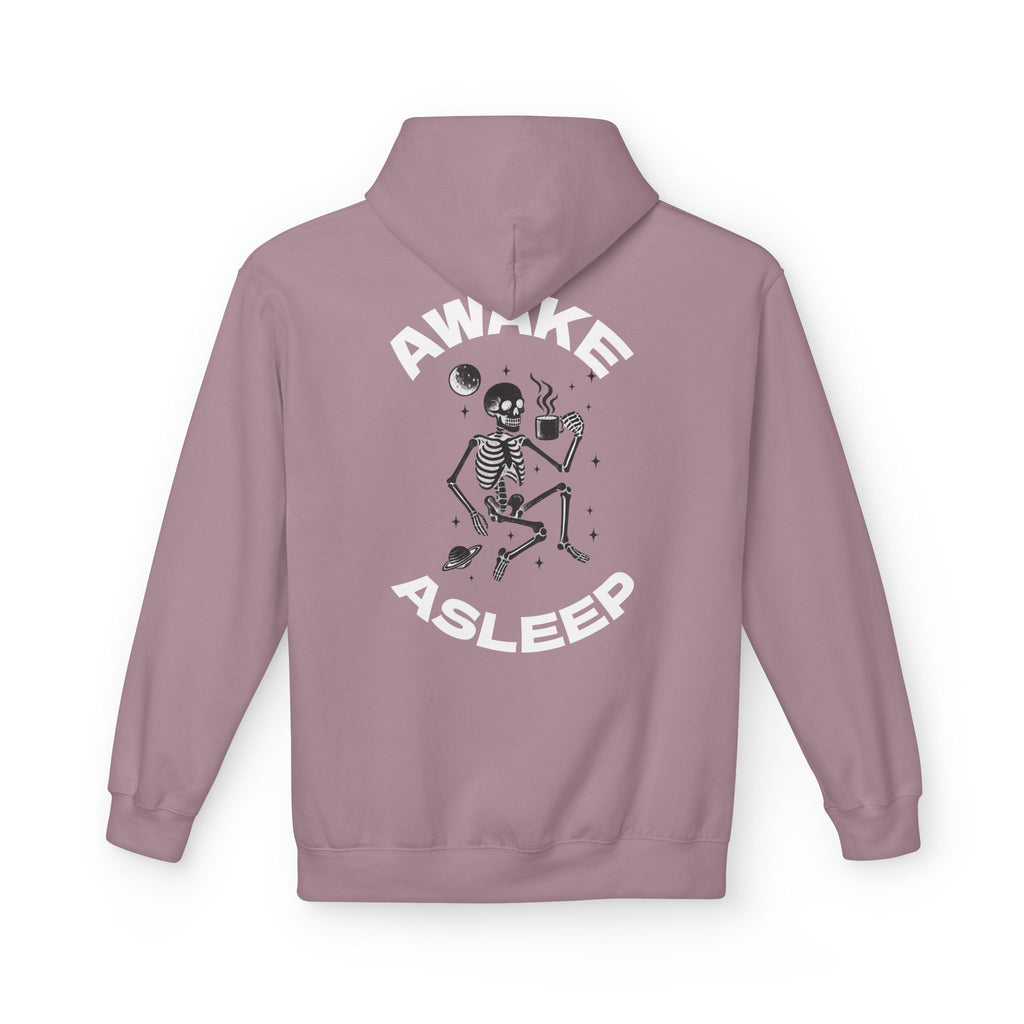 Unisex Awake Asleep Skeleton White Font Hoodie