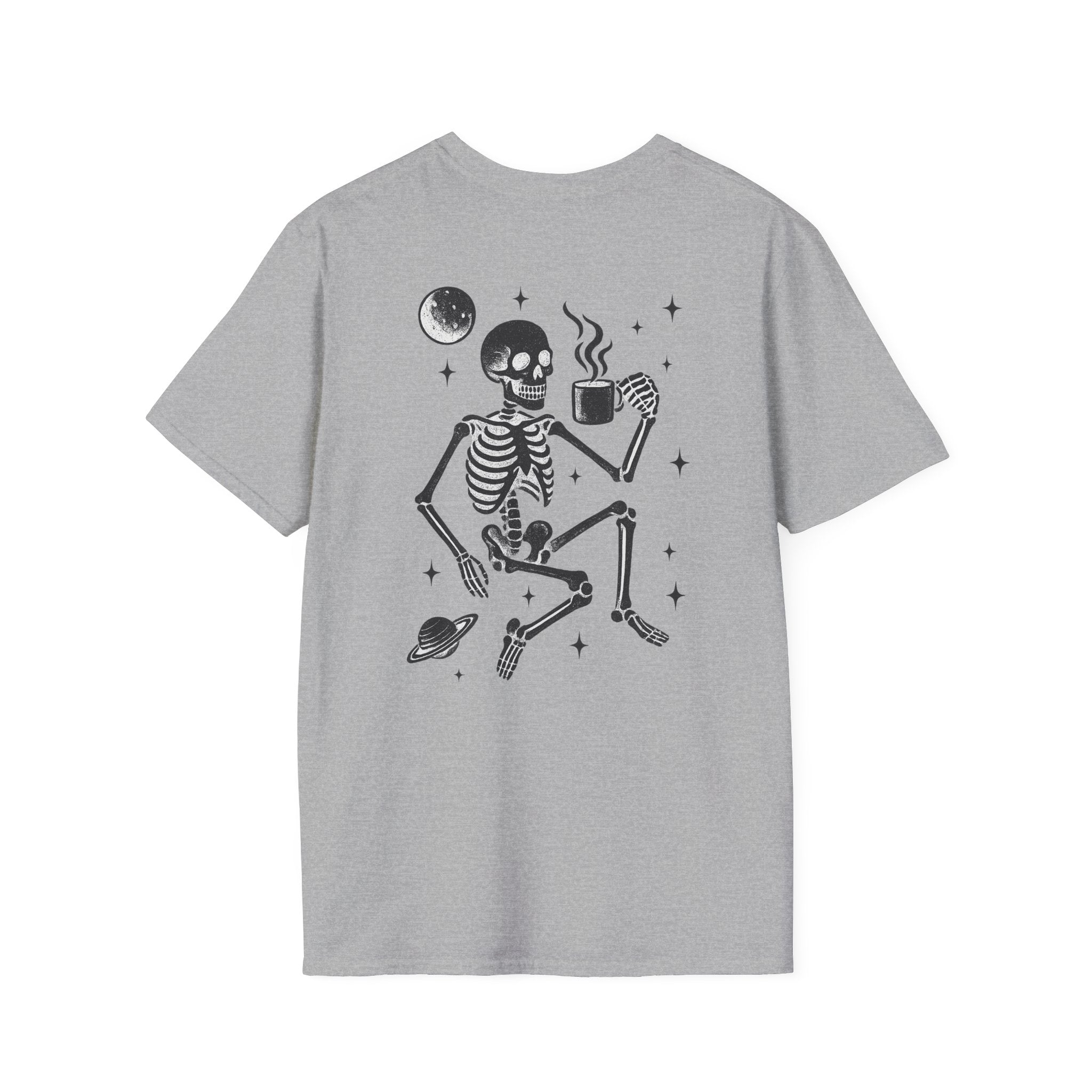 "Awake Asleep" Coffee Skull Graphic T-Shirt - Women's Relaxation Tee